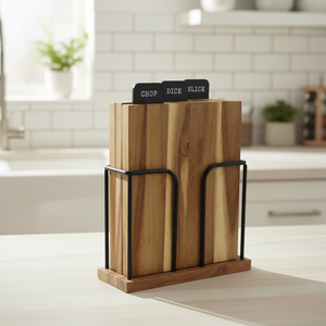 Wooden Iron Wire Reinforced Small Rectangle Kitchenware Cutting Board Set Meat/Fruit/<b>Vegetable</b>/Fish <b>Stands</b> Chopping Blocks - Product Image 1