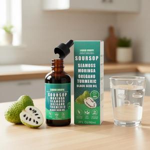 Gotas Líquidas Superblend 10 en 1, Guanábana y Musgo Marino, Moringa, Cúrcuma para la Inmunidad y Bienestar de Todo el Cuerpo, para Adultos, Botella de 60 ml - Product Image 5