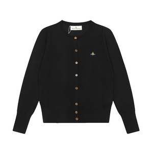 Maglione <span class=keywords><strong>nero</strong></span> personalizzato buton da donna jacquard maglieria in <span class=keywords><strong>lana</strong></span> lavorato a maglia <span class=keywords><strong>cardigan</strong></span> donna - Product Image 1