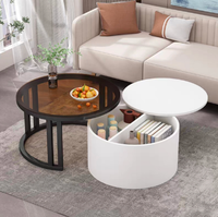 Meuble TV moderne en bois massif avec table basse intégrée, rangement à tiroirs, longueur réglable, trous pour câbles, multifonctionnel pour salon et salle à manger