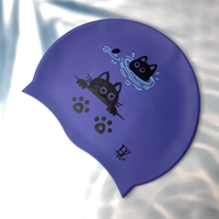 OEM Vente en gros Personnalisez votre logo Motif Élastique Imperméable Unisexe Adulte Bonnet de bain en silicone personnalisé Sports nautiques Bonnet de bain