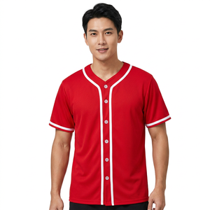 Men's Blank Baseball Jersey <b>White</b> <b>Button</b> Down Short Sleeve V-Neck Sports Shirt with Black Piping Custom Team Uniform - Product Image 6