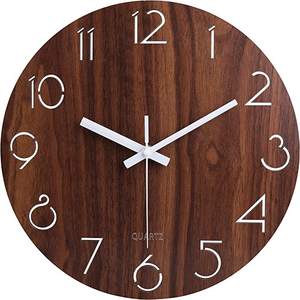 <span class=keywords><strong>Orologio</strong></span> da Parete Rotondo Creativo Luminoso in Legno Silenzioso con Indicazione 24 Ore per Arredamento Soggiorno - Product Image 3