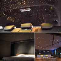 Kit d'éclairage LED à fibre optique RSPOF 1000 pièces 0,5 mm pour ciel étoilé de voiture, IP65 16W RGBW, avec moteur et télécommande via application, intensité réglable