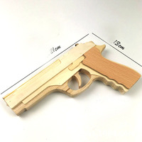 Pistolet à Élastiques en Bois pour Jeu de Tir en Extérieur, Modèle Jouet pour Enfants