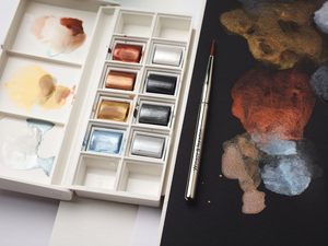 Set de Pintura de Acuarela Bview Art <span class=keywords><strong>Winsor</strong></span> & <span class=keywords><strong>Newton</strong></span> Cotman, 8 Medias Pastillas (8 Mililitros) de Colores Metálicos con Pincel - Product Image 4