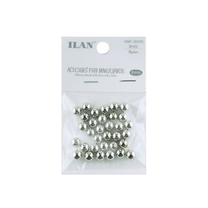 Perline Metalliche ILAN 8mm con Foro Piccolo in Argento per Creazione di Gioielli e Accessori - Product Image 2