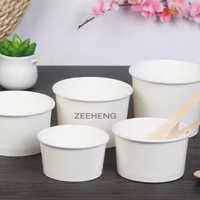 Boîte d'emballage alimentaire jetable personnalisée à bords arrondis 750 ml, contenants en papier kraft, bols à salade avec couvercles transparents pour nouilles