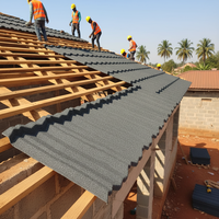Tôles de Toiture Galvalume Revêtues de Pierre - Durables, Anti-Corrosion, Résistantes à la Chaleur, Design Moderne pour Appartements, Hôtels, Parcs et Temples