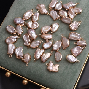 Cuentas de perlas barrocas no naturales, accesorios de joyería DIY chapados en oro de 18 quilates, pendientes hechos a mano, materiales para collar - Product Image 2