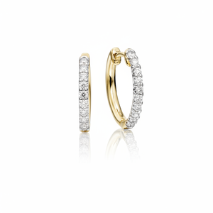 Pendiente de aro de Diamante Real de oro amarillo de 14 quilates 0.20TCW Joyería de diamante elegante de corte redondo - Product Image 2