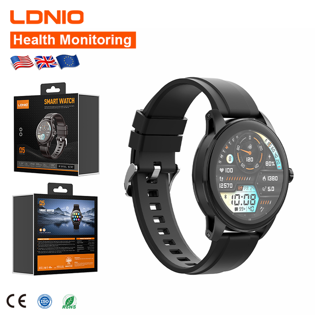 LDNIO SW05 Smartwatch IP68 Waterproof BT5.3 Sleep Mode Feature Stylish Smartwatch Heart Rate Smart Watch Wholesale Price