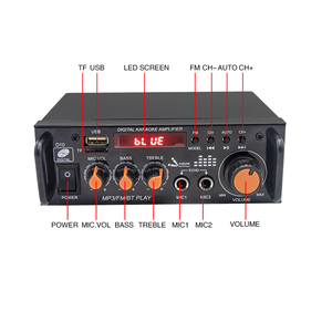 Dual Channel không dây hệ thống thu âm thanh rạp hát tại nhà khuếch đại công suất với USB AUX Mic và <span class=keywords><strong>echo</strong></span> đài phát thanh kết nối có dây - Product Image 4