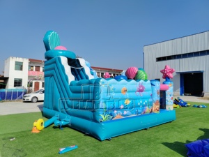 Castillo Inflable Comercial de PVC Resistente de 0.55mm con Diseño de Sirena, Parque Infantil de PVC con Temática Oceánica para <span class=keywords><strong>Alquiler</strong></span> en Carnavales al Aire Libre - Product Image 3