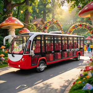 Bus électrique de tourisme 14 places, direct usine, couleur personnalisée, design vintage, 4 roues, pour parc d'attractions, batterie au plomb-acide - Product Image 1