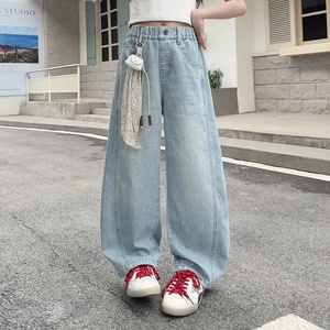 Jeans larges à paillettes pour adolescentes, pantalons légers d'été pour filles adolescentes, pour l'extérieur - Product Image 5