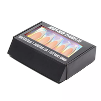 Emballage cadeau beauté, soins personnels, nail art, boîte d'emballage noir en relief, presse sur emballage pour ongles