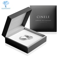 Boîte d'emballage de luxe pour bijoux en carton noir avec logo personnalisé et fermeture magnétique