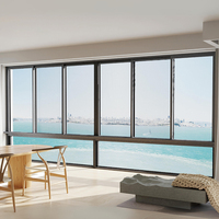 Ventana Abatible de Triple Vidrio con Aislamiento Térmico, de Aluminio, Ahorradora de Energía, Resistente a Huracanes, para Casas Pasivas en el Sudeste Asiático