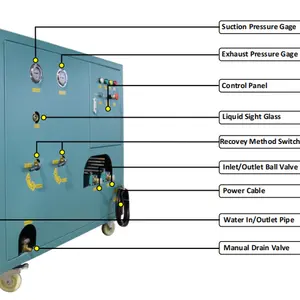 chiller service refrigerant ac recovery unit r245fa r123 oil less refrigerant recovery machine