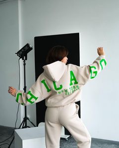 <span class=keywords><strong>Ensemble</strong></span> de pulls à manches longues pour femmes, personnalisable en gros, décontracté et tendance, imprimé, épaissi et polyvalent - Product Image 1