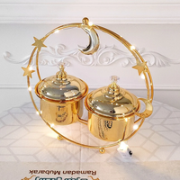 Boîte à bonbons musulmane Décoration Ramadan pour la maison Décoration islamique Ramadan Kareem Décoration de tablette en or