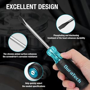 Juego de Destornilladores de Acero con Empuñadura Antideslizante, Destornillador de Cabeza Plana y Cuadrada para Uso Doméstico e Industrial - Product Image 2