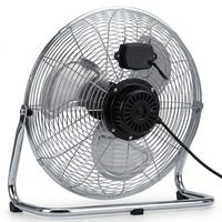 Ventilateur de sol à commande mécanique, grille chromée, portable, haute vitesse de ventilation, pour voiture, camping-car, usage extérieur, domestique et commercial