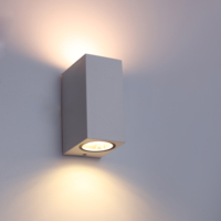 Lampes murales LED GU10 IP65, design moderne, matériau PC, forme carrée, noir/blanc, montage en surface, utilisation extérieure