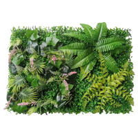 Mur de plantes artificielles Panneau vertical de plantes vertes pour jardin Mur de gazon artificiel avec fleurs