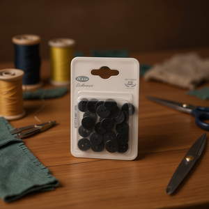 Bottoni neri Ilan da 15 mm, 2 fori, 24 pezzi per cucito e artigianato - Product Image 2