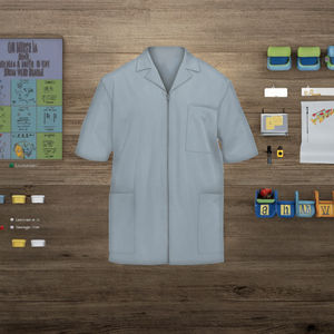 Blouse de travail pour hommes en Spandex Oxford de 44,75 pouces, blanche, avec poignets antidérapants, détection d'aiguilles et coutures invisibles - Product Image 3