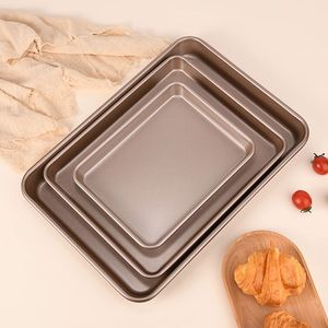 Plaque de cuisson rectangulaire dorée en acier au carbone antiadhésive pour four, qualité alimentaire, pour biscuits et gâteaux, vente en gros sur mesure - Product Image 3