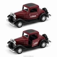 Modèle de voiture miniature vintage à l'échelle 1:32 avec logo personnalisé, coupé rétro en alliage avec portes ouvrables, collection pour adultes à partir de 14 ans OEM
