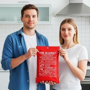 Couverture anti-feu d'urgence en <span class=keywords><strong>fibre</strong></span> <span class=keywords><strong>de</strong></span> <span class=keywords><strong>verre</strong></span> ignifuge 1M x 1M pour cuisine et maison - Product Image 6