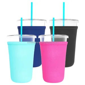 New Arrive Iced Coffee Sleeve Cup Insulators Neoprene Sleeves for 16oz to 32oz Plastic Cups