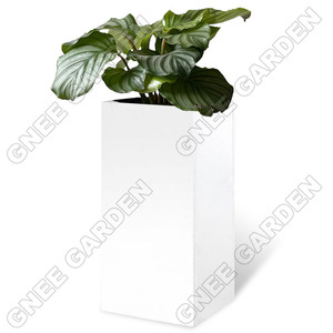 Weather Resistant White Galvanized Metal <b>Planter</b> <b>Box</b> 350Lx350Wx760H with Divider Rust Proof Flower Pot Durable Garden Decor for - Product Image 4