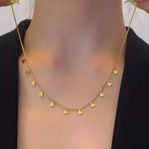 韩版防水简约办公日用连衣裙t恤不锈钢镀金心形吊坠项链女性饰品 - Product Image 1