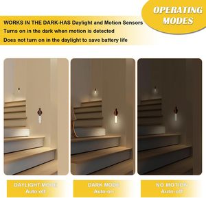<b>Motion</b> <b>Sensor</b> Modern Battery Powered <b>LED</b> <b>Light</b> Indoor Night <b>Light</b> for Bedroom Bedside Kitchen Reading Lamp - Product Image 4