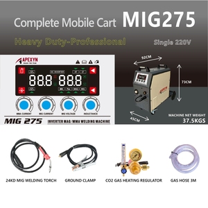 APEXYN MIG275 Light-duty Industrial MIG <strong>Welding</strong> <strong>Machine</strong> 220V 1-Phase 0.8-1.0mm Wire Diameter Gas/Gasless <strong>CO2</strong> Inverter Technology - Product Image 2
