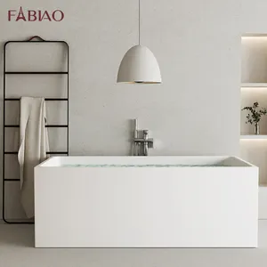 Hand Polishing Acrylic Bathtubs Free Standing Bathtub Bath Tubs Square Matte White Bathtub