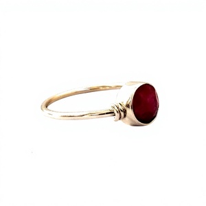 Anillo de plata de primera ley y rubí para mujer, sortija, plata esterlina 925, piedra rubí, estilo indio, 925 - Product Image 1