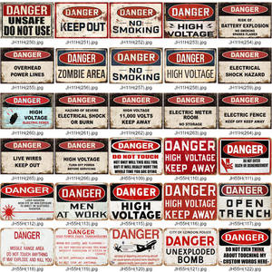 Shabby chic, decoración de pared de garaje, placa de estaño, letreros de metal de peligro antiguo, letrero de metal, solo estacionamiento, letrero de estaño de advertencia Vintage - Product Image 5