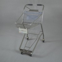 Chariot à roulettes silencieuses avec cadre en acier, options de finition antirouille, roues en PU de 3 pouces, compartiment supérieur et panier de plateforme inférieure