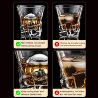 Ensemble cadeau de pierres à whisky, glaçons réutilisables en acier inoxydable, boule de glace en acier inoxydable