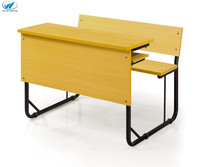 Offre Spéciale Moyen-Orient Asie Afrique Type MDF Table Top School Classroom Furniture Double Student Desk and Chairs Set