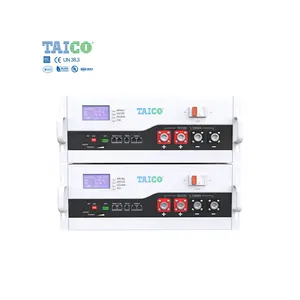 خزانة بطارية أيون taico Lifepo4 بطارية ليثيوم لتحويل الطاقة خزانة بقدرة 51.2 فولت 100 أمبير/ساعة خزانة بقدرة 48 فولت بطارية مثبتة على رف الخادم