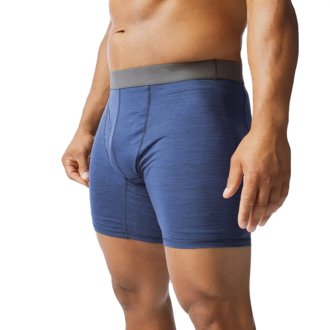 Calzoncillos bóxer de punto sostenibles de LICRA polivinílica para hombre a precio de fábrica al por mayor, ropa interior de secado rápido de tiro medio para hombre