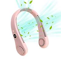 Mains libres USB Mini été voyage Sports de plein air ventilateurs LED affichage numérique suspendu cou ventilateur sans lame Turbine silencieux grand vent