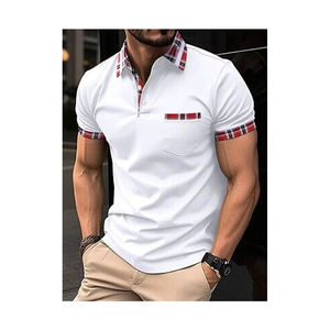 Chemise pour homme de qualité supérieure, tricotée 100% coton, respirante, anti-froissement, avec poche, design imprimé élégant, manches courtes, coupe parfaite - Product Image 3